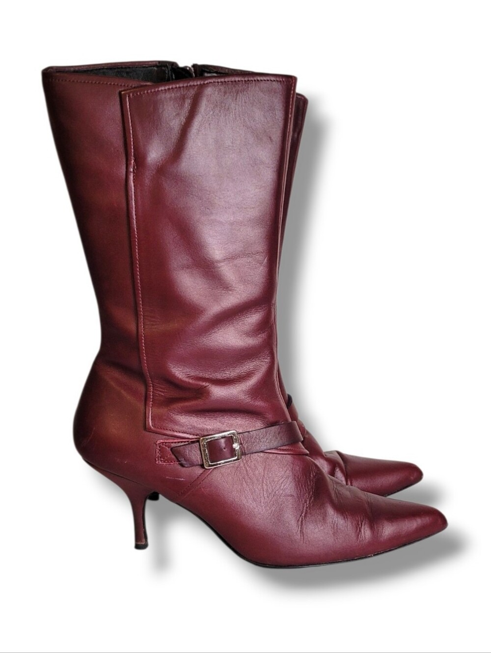 Cami International Burgundy Leather Mid-Calf Boots